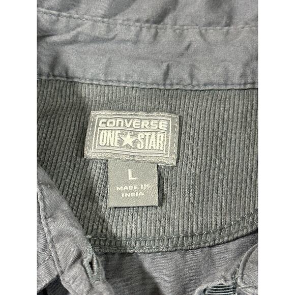 Converse One Star Women’s Button Up Shirt Gray Long Sleeve Stretch Panels Size L - Picture 6 of 8
